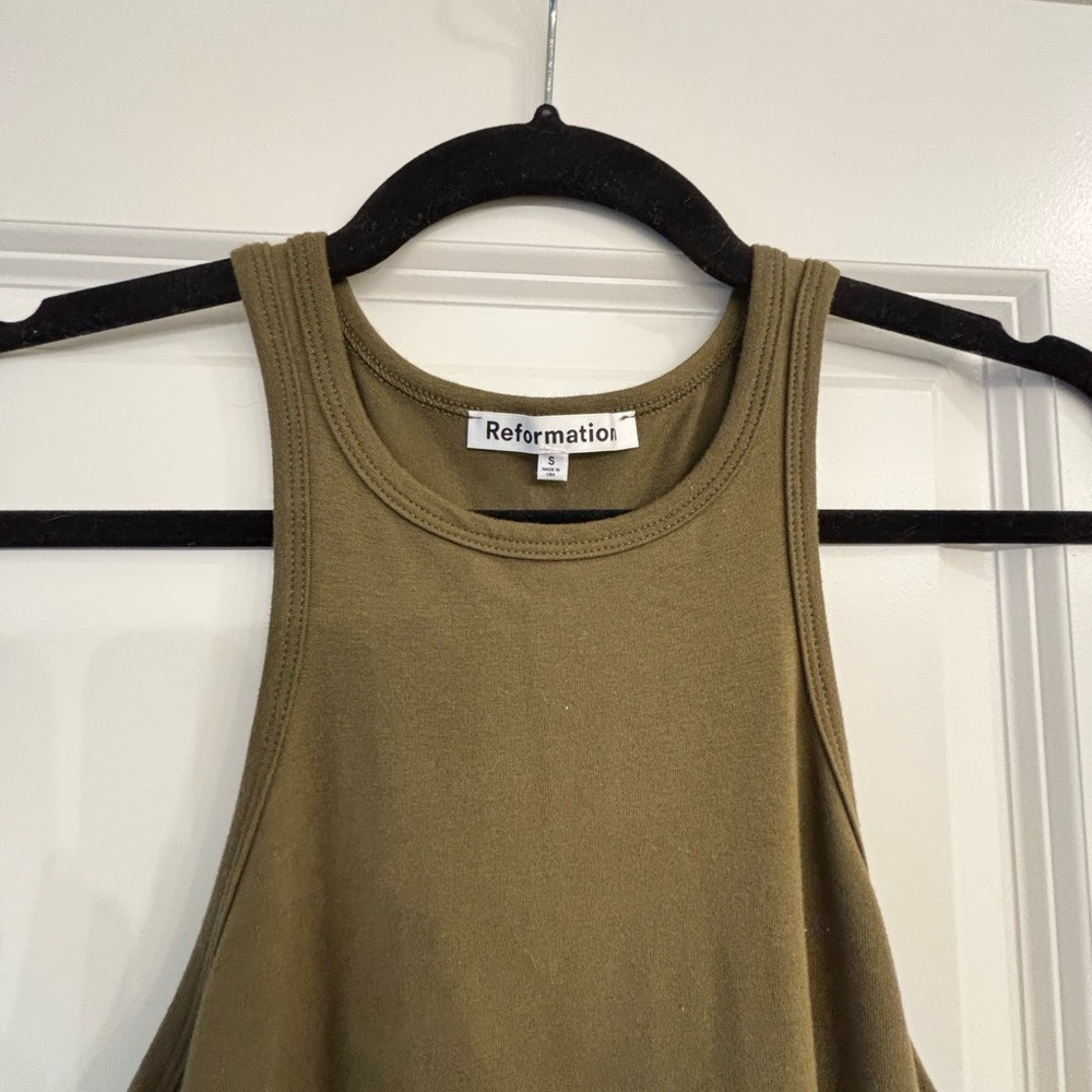 Reformation Olive Green Sleeveless Maxi Dress - Picture 2 of 3